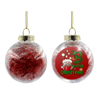 Hot cocoa and Christmas movies, Transparent Christmas tree ball ornament with red filling 8cm