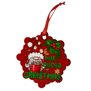 Hot cocoa and Christmas movies, Στολίδι Χριστουγεννιάτικο στολίδι snowflake ξύλινο 7.5cm