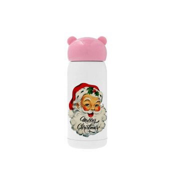 Santa vintage, Pink stainless steel thermal flask, 320ml