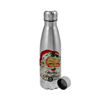Santa vintage, Metallic water bottle, stainless steel, 750ml
