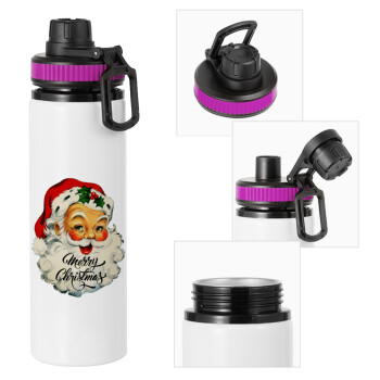 Santa vintage, Metallic water bottle with safety lid, 850ml aluminum