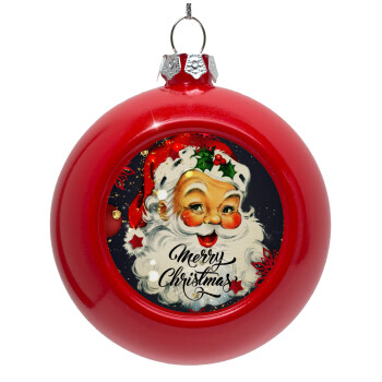 Santa vintage, Red Christmas tree ornament bauble 8cm