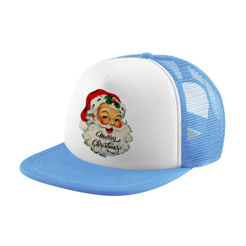Santa vintage, Καπέλο παιδικό Soft Trucker με Δίχτυ Γαλάζιο/Λευκό