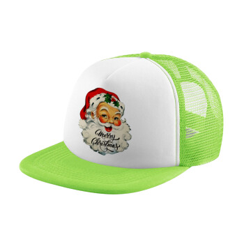 Santa vintage, Καπέλο Soft Trucker με Δίχτυ Πράσινο/Λευκό