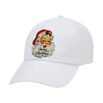 Santa vintage, Καπέλο Baseball Λευκό (5-φύλλο, unisex)