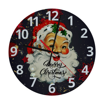 Santa vintage, Ρολόι τοίχου γυάλινο (30cm)