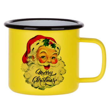 Santa vintage, Metallic enamel MATT Yellow cup 360ml
