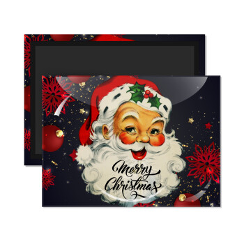 Santa vintage, Ορθογώνιο μαγνητάκι ψυγείου διάστασης 9x6cm