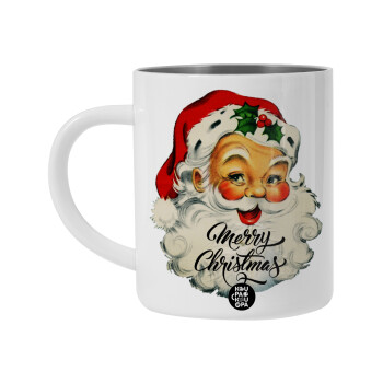 Santa vintage, BIG Mug Stainless steel double wall (450ml, White)