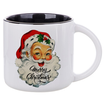 Santa vintage, Κούπα κεραμική 400ml Λευκή/Μαύρη
