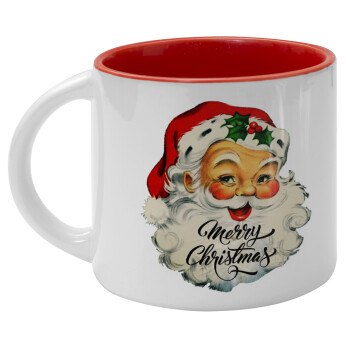 Santa vintage, Κούπα κεραμική 400ml Λευκή/Κόκκινη
