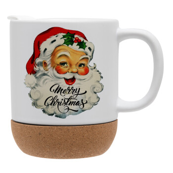 Santa vintage, Ceramic coffee mug Cork (MAT), 330ml
