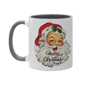 Santa vintage, Mug colored grey, ceramic, 330ml