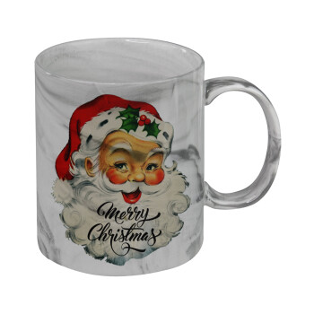 Santa vintage, Mug ceramic marble style, 330ml