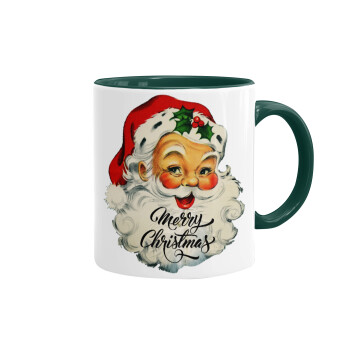 Santa vintage, Mug colored green, ceramic, 330ml