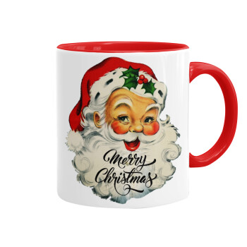 Santa vintage, Mug colored red, ceramic, 330ml