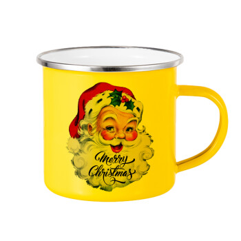 Santa vintage, Yellow Enamel Metallic Cup 360ml