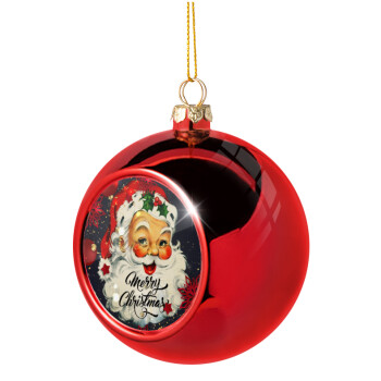 Santa vintage, Χριστουγεννιάτικη μπάλα δένδρου Κόκκινη 8cm