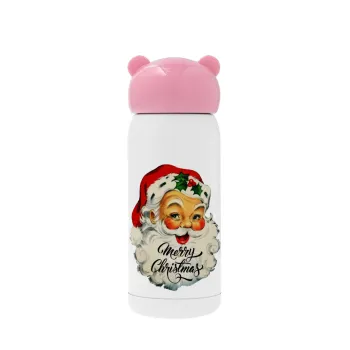 Santa vintage, Pink stainless steel thermal flask, 320ml