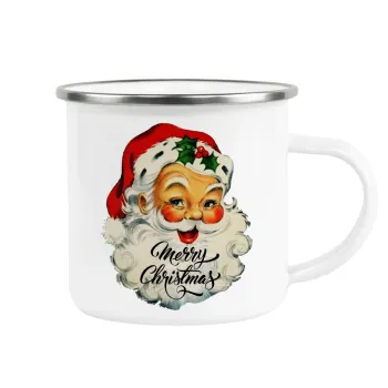 Santa vintage, Κούπα Μεταλλική εμαγιέ λευκη 360ml