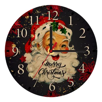 Santa vintage, Ρολόι τοίχου ξύλινο plywood (20cm)