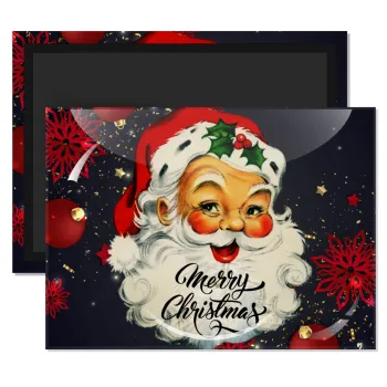 Santa vintage, Ορθογώνιο μαγνητάκι ψυγείου διάστασης 9x6cm