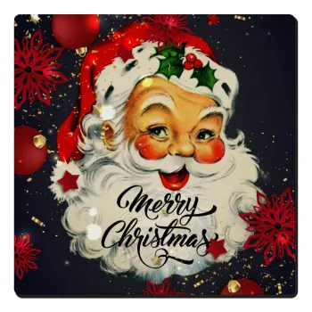 Santa vintage, Τετράγωνο μαγνητάκι ξύλινο 6x6cm