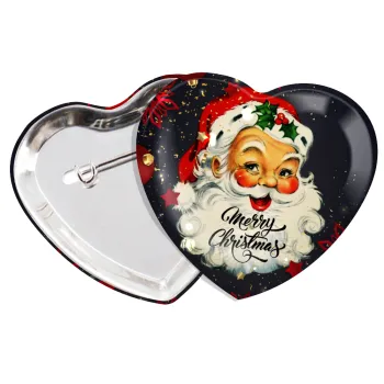 Santa vintage, Κονκάρδα παραμάνα καρδιά (57x52mm)