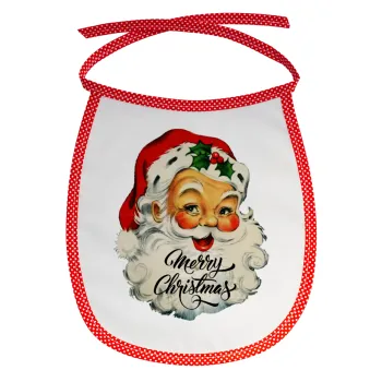 Santa vintage, Σαλιάρα μωρού αλέκιαστη με κορδόνι Κόκκινη