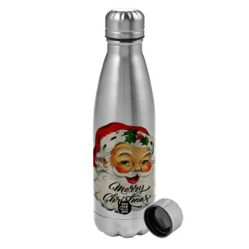 Santa vintage, Metallic water bottle, stainless steel, 750ml