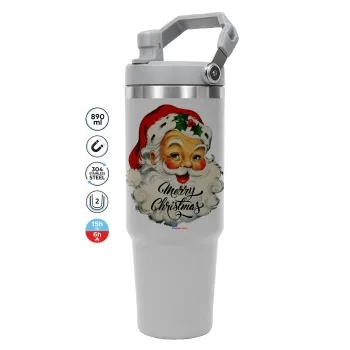 Santa vintage, ΓΚΡΙ χρώματος Θερμός Ανοξείδωτο 890ml (30oz) με χερούλι