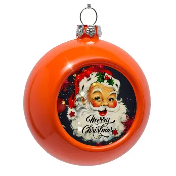 Santa vintage, Orange Christmas tree ornament bauble 8cm