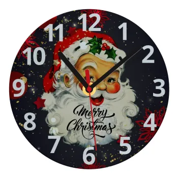 Santa vintage, Ρολόι τοίχου γυάλινο (20cm)