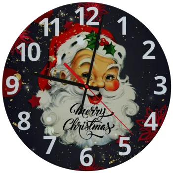 Santa vintage, Ρολόι τοίχου γυάλινο (30cm)