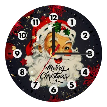 Santa vintage, Ρολόι τοίχου ξύλινο (20cm)