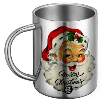Santa vintage, Ανοξείδωτη Μεταλλική Κούπα 450ml - Διπλού Τοιχώματος