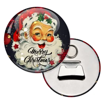 Santa vintage, Μαγνητάκι και ανοιχτήρι μπύρας στρογγυλό διάστασης 5,9cm
