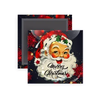 Santa vintage, Μαγνητάκι ψυγείου τετράγωνο διάστασης 5x5cm
