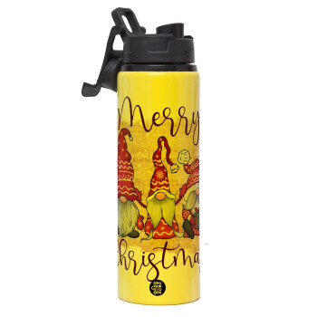 Xmas Elves, Metallic water bottle with safety lid, 850ml aluminum