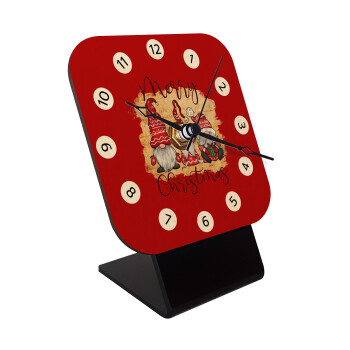 Xmas Elves, Επιτραπέζιο ρολόι σε φυσικό ξύλο (10cm)