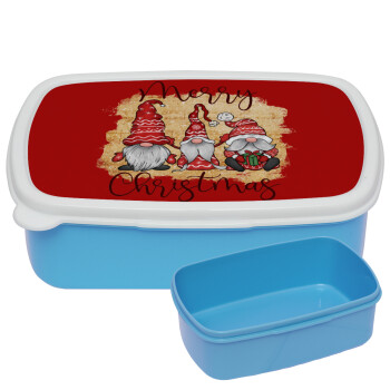 Xmas Elves, ΜΠΛΕ παιδικό δοχείο φαγητού (lunchbox) πλαστικό (BPA-FREE) Lunch Βox M18 x Π13 x Υ6cm