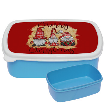 Xmas Elves, ΜΠΛΕ παιδικό δοχείο φαγητού (lunchbox) πλαστικό (BPA-FREE) Lunch Βox M18 x Π13 x Υ6cm
