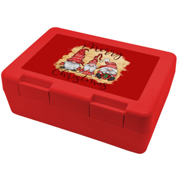 Xmas Elves, Children's cookie container RED 185x128x65mm (BPA free plastic)
