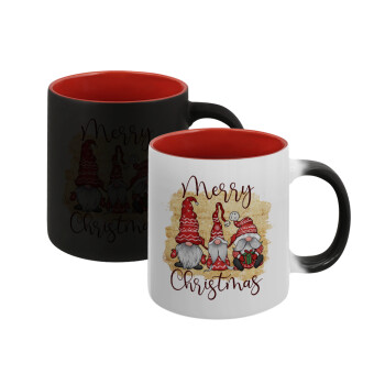 Xmas Elves, Κούπα Μαγική εσωτερικό κόκκινο, κεραμική, 330ml που αλλάζει χρώμα με το ζεστό ρόφημα