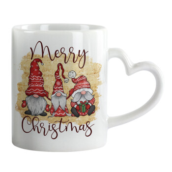 Xmas Elves, Mug heart handle, ceramic, 330ml