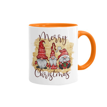 Xmas Elves, Mug colored orange, ceramic, 330ml