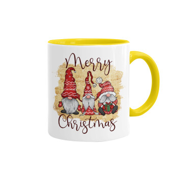 Xmas Elves, Mug colored yellow, ceramic, 330ml
