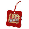 Christmas ornament polygon wooden 7.5cm