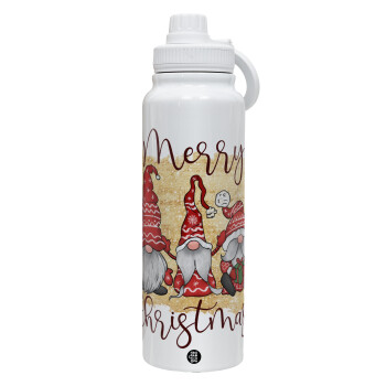 Xmas Elves, 1L Stainless Steel Thermal Bottle with Phone Holder & Double Wall Insulation