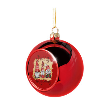 Xmas Elves, Χριστουγεννιάτικη μπάλα δένδρου Κόκκινη 8cm